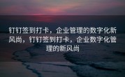 钉钉签到打卡，企业管理的数字化新风尚，钉钉签到打卡，企业数字化管理的新风尚