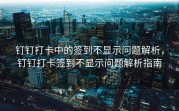 钉钉打卡中的签到不显示问题解析，钉钉打卡签到不显示问题解析指南