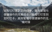 远程钉钉签到定时打卡，高效管理与便捷操作的完美结合，远程钉钉签到定时打卡，高效管理与便捷操作的无缝对接
