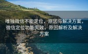 唯独微信不能定位,原因与解决方案,微信定位功能失效,原因解析及解决方案