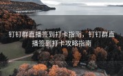 钉钉群直播签到打卡指南，钉钉群直播签到打卡攻略指南