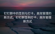 钉钉群中的签到与打卡，高效管理的新方式，钉钉群签到打卡，高效管理新方式