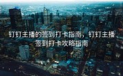 钉钉主播的签到打卡指南，钉钉主播签到打卡攻略指南