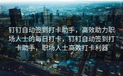 钉钉自动签到打卡助手，高效助力职场人士的每日打卡，钉钉自动签到打卡助手，职场人士高效打卡利器