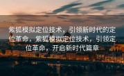 紫狐模拟定位技术，引领新时代的定位革命，紫狐模拟定位技术，引领定位革命，开启新时代篇章