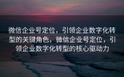 微信企业号定位，引领企业数字化转型的关键角色，微信企业号定位，引领企业数字化转型的核心驱动力
