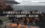 钉钉群签到与打卡的区别，钉钉群签到与打卡功能解析，差异详解