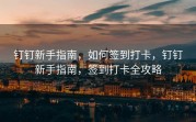 钉钉新手指南，如何签到打卡，钉钉新手指南，签到打卡全攻略