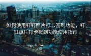 如何使用钉钉照片打卡签到功能，钉钉照片打卡签到功能使用指南