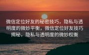 微信定位好友的秘密技巧，隐私与透明度的微妙平衡，微信定位好友技巧揭秘，隐私与透明度的微妙权衡