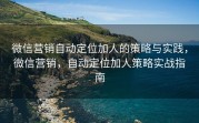 微信营销自动定位加人的策略与实践,微信营销,自动定位加人策略实战指南