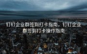 钉钉企业群签到打卡指南，钉钉企业群签到打卡操作指南