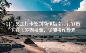 钉钉员工打卡签到操作指南，钉钉员工打卡签到指南，详细操作教程