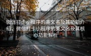 微信打卡小程序的英文名及其功能介绍，微信打卡小程序的英文名及其核心功能解析
