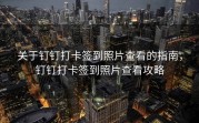 关于钉钉打卡签到照片查看的指南，钉钉打卡签到照片查看攻略