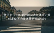 微信定位下的捉迷藏游戏新体验，微信定位下的捉迷藏新游戏体验