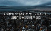 如何使用钉钉进行图片打卡签到，钉钉图片打卡签到使用指南