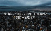钉钉群内签到打卡指南，钉钉群内签到打卡攻略指南