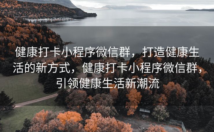 健康打卡小程序微信群，打造健康生活的新方式，健康打卡小程序微信群，引领健康生活新潮流