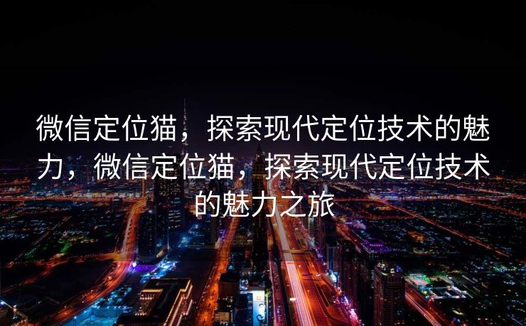 微信定位猫，探索现代定位技术的魅力，微信定位猫，探索现代定位技术的魅力之旅