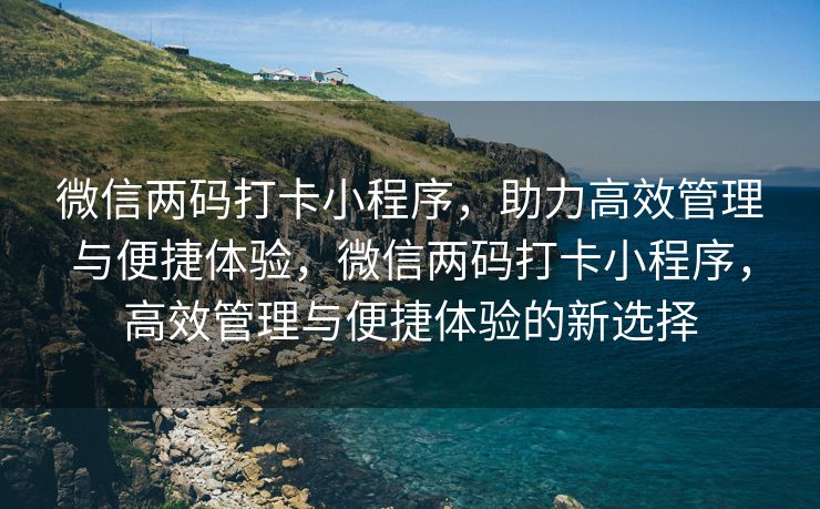 微信两码打卡小程序，助力高效管理与便捷体验，微信两码打卡小程序，高效管理与便捷体验的新选择