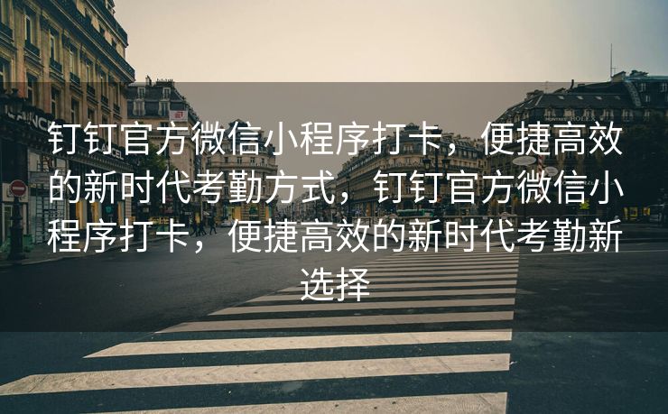钉钉官方微信小程序打卡，便捷高效的新时代考勤方式，钉钉官方微信小程序打卡，便捷高效的新时代考勤新选择