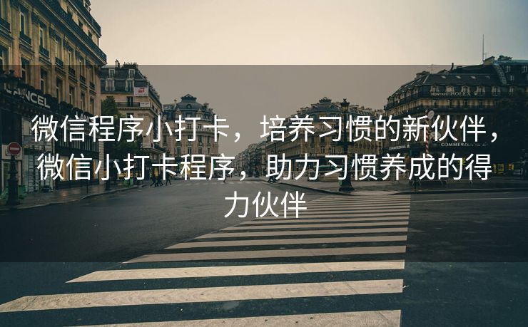 微信程序小打卡，培养习惯的新伙伴，微信小打卡程序，助力习惯养成的得力伙伴