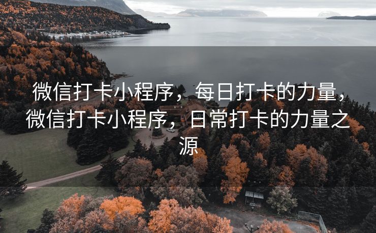 微信打卡小程序，每日打卡的力量，微信打卡小程序，日常打卡的力量之源