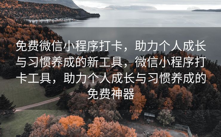 免费微信小程序打卡，助力个人成长与习惯养成的新工具，微信小程序打卡工具，助力个人成长与习惯养成的免费神器