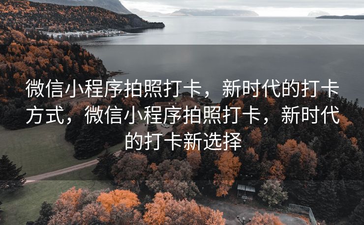 微信小程序拍照打卡，新时代的打卡方式，微信小程序拍照打卡，新时代的打卡新选择