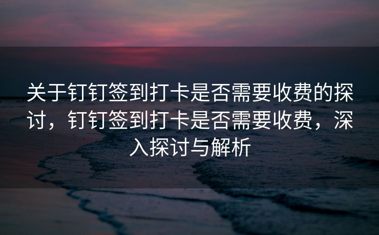 关于钉钉签到打卡是否需要收费的探讨，钉钉签到打卡是否需要收费，深入探讨与解析