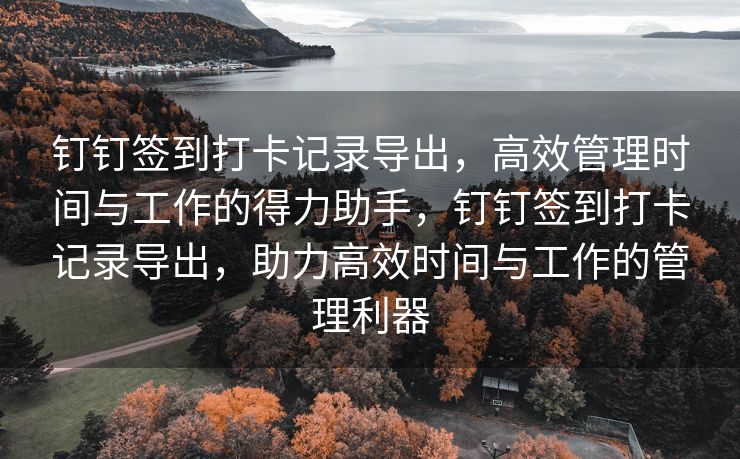 钉钉签到打卡记录导出，高效管理时间与工作的得力助手，钉钉签到打卡记录导出，助力高效时间与工作的管理利器