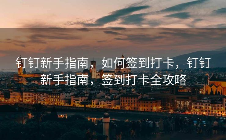 钉钉新手指南，如何签到打卡，钉钉新手指南，签到打卡全攻略