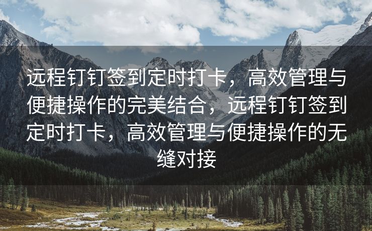 远程钉钉签到定时打卡，高效管理与便捷操作的完美结合，远程钉钉签到定时打卡，高效管理与便捷操作的无缝对接