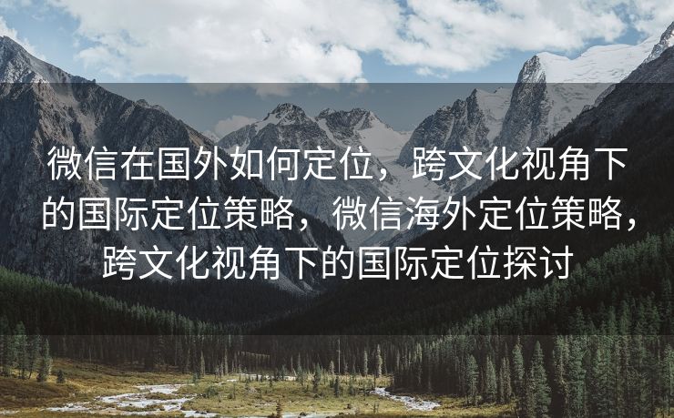 微信在国外如何定位，跨文化视角下的国际定位策略，微信海外定位策略，跨文化视角下的国际定位探讨