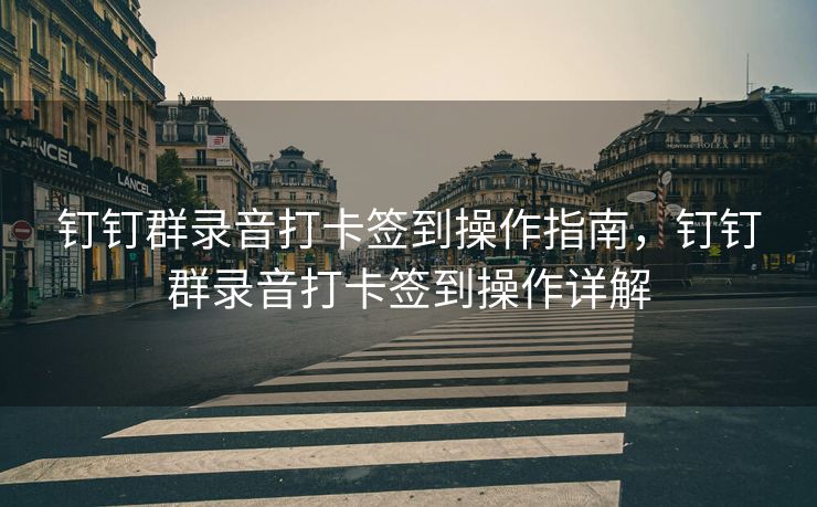钉钉群录音打卡签到操作指南，钉钉群录音打卡签到操作详解