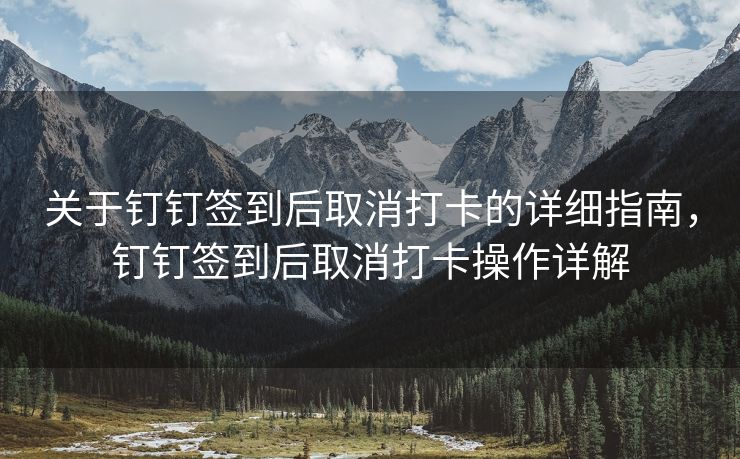 关于钉钉签到后取消打卡的详细指南，钉钉签到后取消打卡操作详解