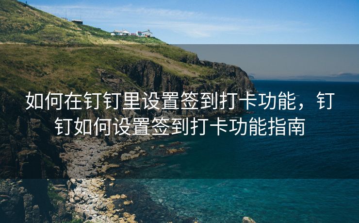 如何在钉钉里设置签到打卡功能，钉钉如何设置签到打卡功能指南