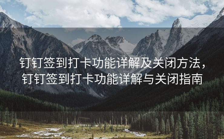 钉钉签到打卡功能详解及关闭方法，钉钉签到打卡功能详解与关闭指南