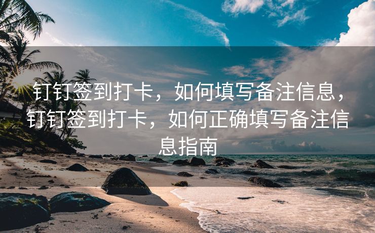钉钉签到打卡，如何填写备注信息，钉钉签到打卡，如何正确填写备注信息指南