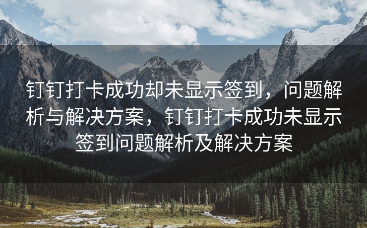 钉钉打卡成功却未显示签到，问题解析与解决方案，钉钉打卡成功未显示签到问题解析及解决方案