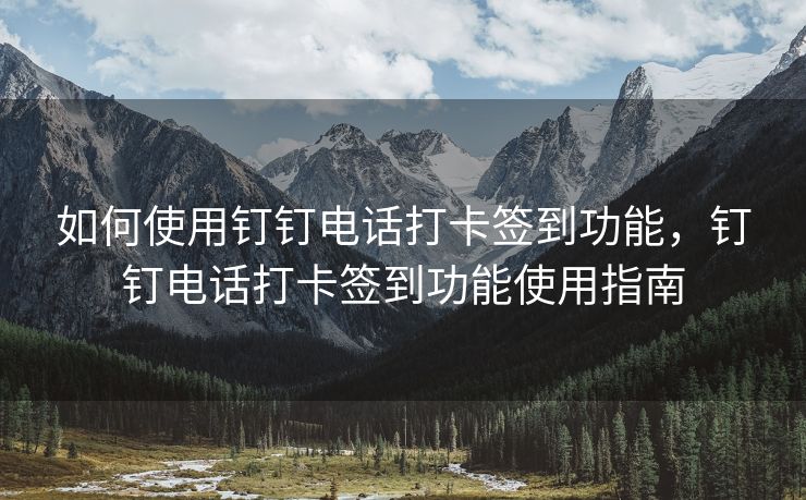 如何使用钉钉电话打卡签到功能，钉钉电话打卡签到功能使用指南