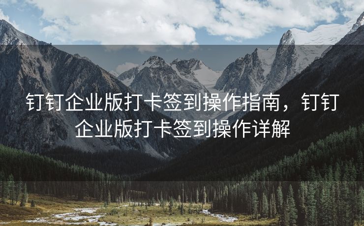 钉钉企业版打卡签到操作指南，钉钉企业版打卡签到操作详解
