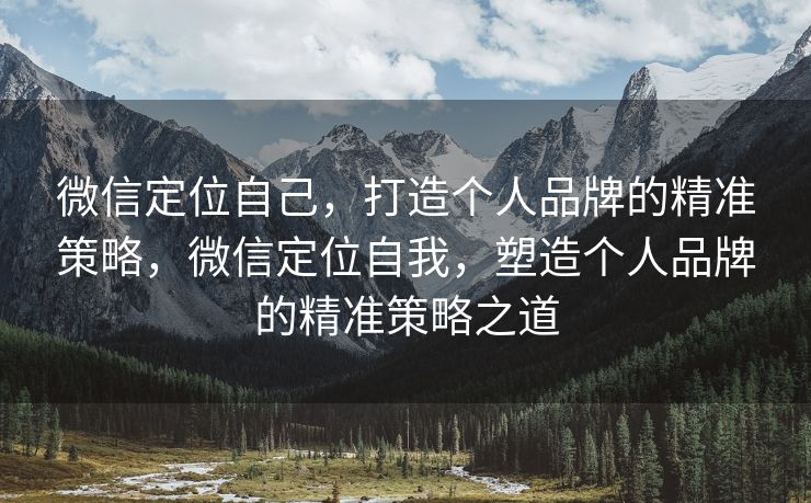 微信定位自己，打造个人品牌的精准策略，微信定位自我，塑造个人品牌的精准策略之道