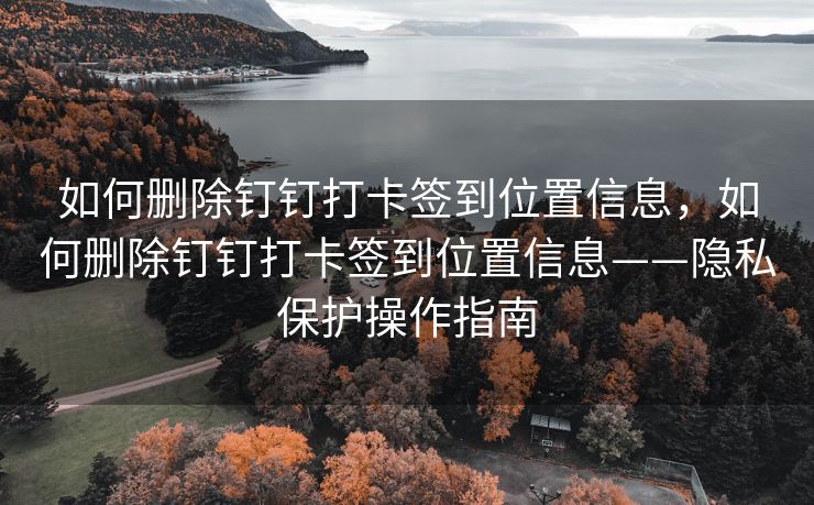 如何删除钉钉打卡签到位置信息，如何删除钉钉打卡签到位置信息——隐私保护操作指南