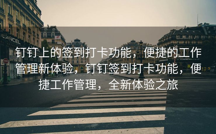 钉钉上的签到打卡功能，便捷的工作管理新体验，钉钉签到打卡功能，便捷工作管理，全新体验之旅