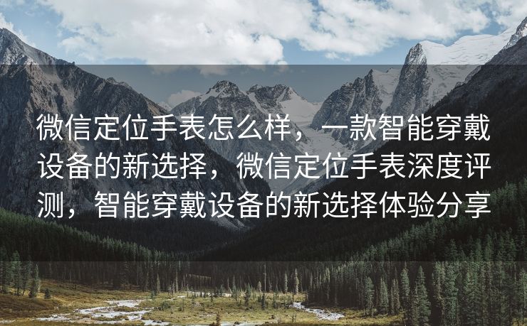 微信定位手表怎么样,一款智能穿戴设备的新选择,微信定位手表深度评测,智能穿戴设备的新选择体验分享 微信定位手表怎么样,一款智能穿戴设备的新选择,微信定位手表深度评测,智能穿戴设备的新选择体验分享