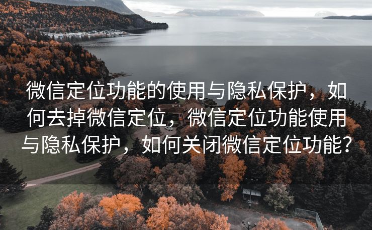 微信定位功能的使用与隐私保护,如何去掉微信定位,微信定位功能使用与隐私保护,如何关闭微信定位功能? 微信定位功能的使用与隐私保护,如何去掉微信定位,微信定位功能使用与隐私保护,如何关闭微信定位功能?