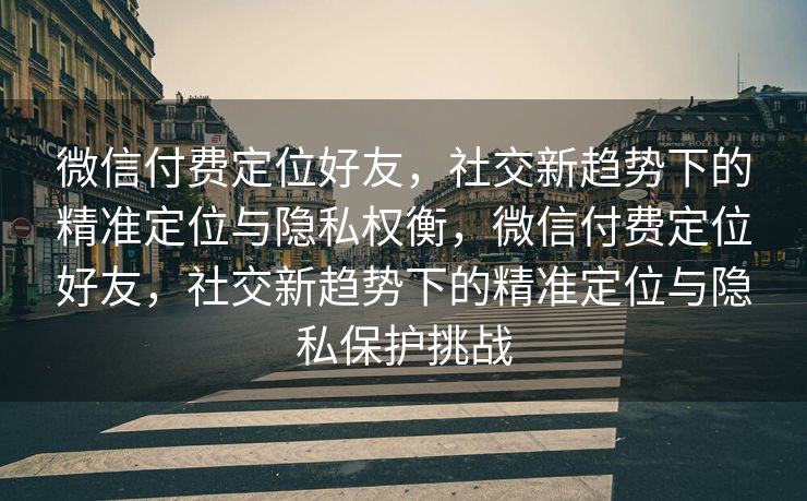 微信付费定位好友，社交新趋势下的精准定位与隐私权衡，微信付费定位好友，社交新趋势下的精准定位与隐私保护挑战