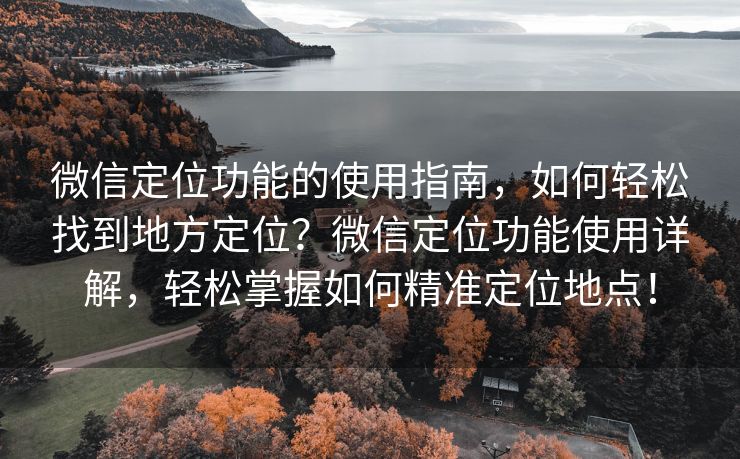 微信定位功能的使用指南，如何轻松找到地方定位？微信定位功能使用详解，轻松掌握如何精准定位地点！